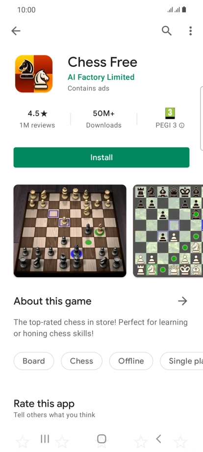 Press Install and follow the instructions on the screen to install the app.