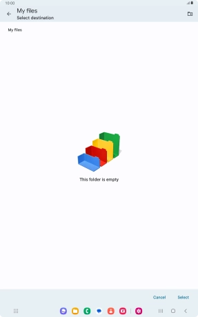 To create a new folder, press the new folder icon and follow the instructions on the screen to create a new folder.