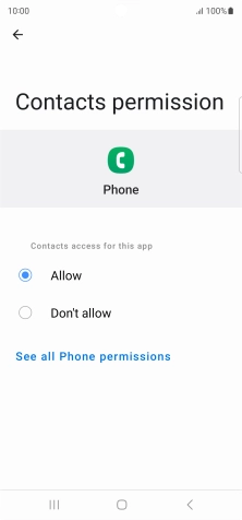 Press the required setting.