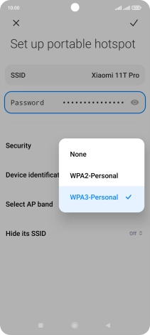 Press WAP3-Personal to password protect your Wi-Fi hotspot. Press WAP3-Personal to password protect your Wi-Fi hotspot.