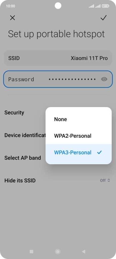 Press WAP3-Personal to password protect your Wi-Fi hotspot. Press WAP3-Personal to password protect your Wi-Fi hotspot.