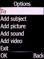 Select To and press the Left selection key.