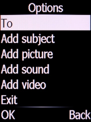 Select To and press the Left selection key.