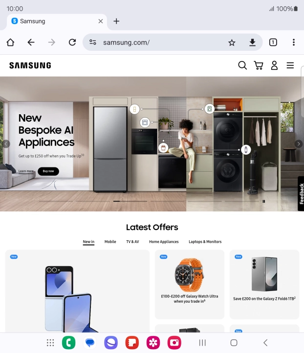 Press the menu icon.