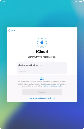 Press Required and key in the password for your Apple ID.