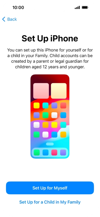 Press Set Up for Myself. Press Set Up for Myself.