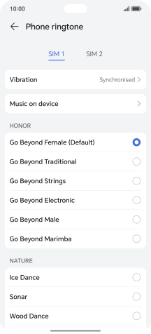 Press the required ring tones to hear them.