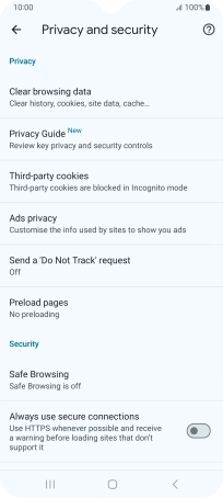 Press Clear browsing data. Press Clear browsing data.