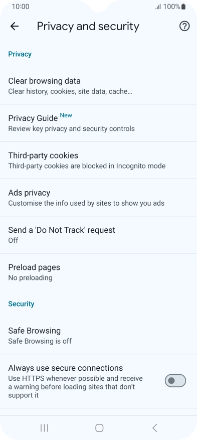 Press Clear browsing data. Press Clear browsing data.
