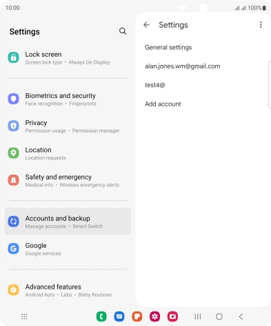 Press the required email account.