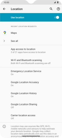 Press Google Location Accuracy.