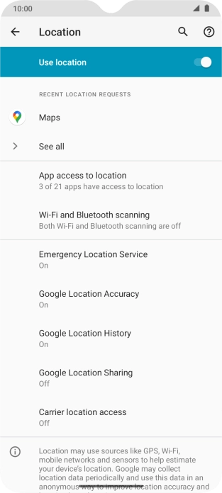 Press Google Location Accuracy.
