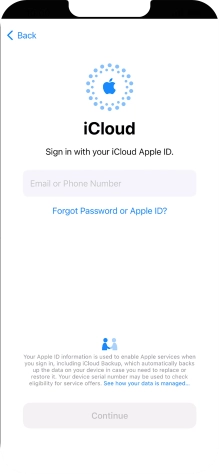 Press Email or Phone Number and key in the username for your Apple ID.