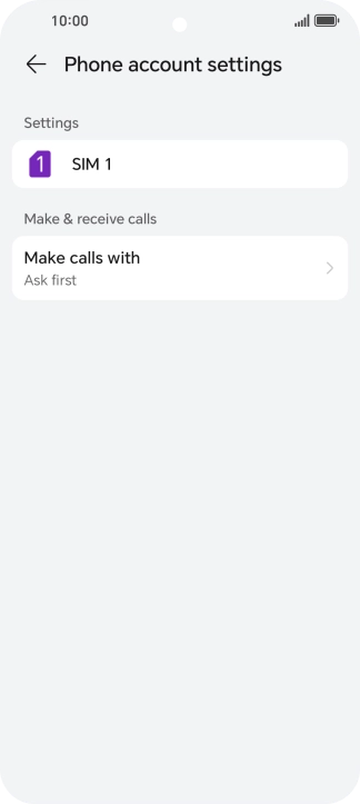 Press the name of the SIM.