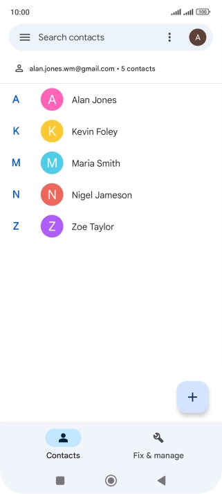 Press the new contact icon.
