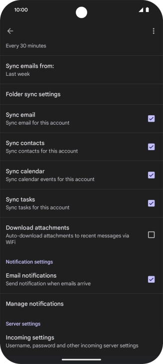 Press the field next to 