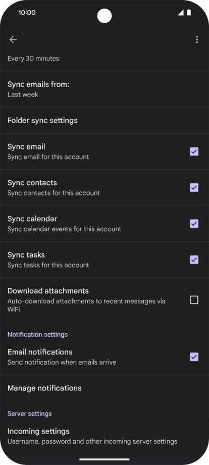 Press the field next to 