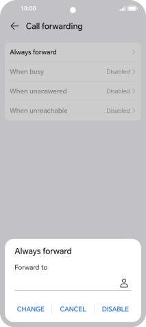 Press DISABLE. Press DISABLE.
