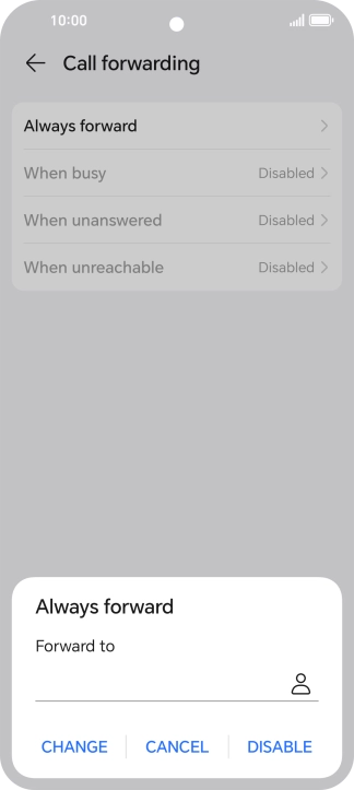 Press DISABLE. Press DISABLE.