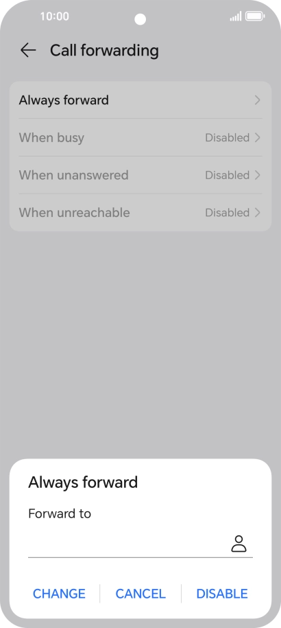Press DISABLE. Press DISABLE.