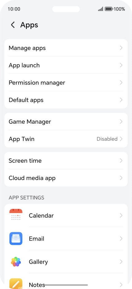 Press Manage apps.