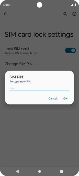 Key in the new PIN again and press OK.
