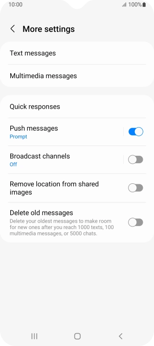 Press Text messages.
