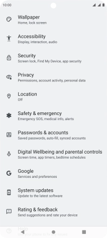 Press Passwords & accounts.