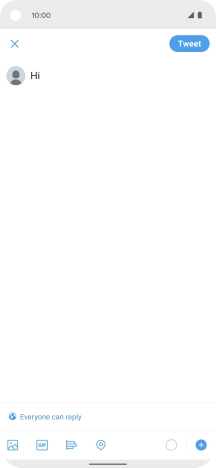 Write the required text and press Tweet.