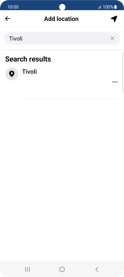 Press the required location.