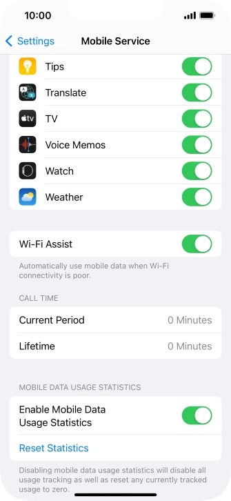 Press the indicator next to 