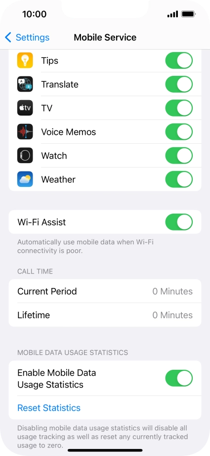 Press the indicator next to 
