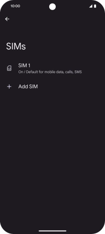 Press the name of the SIM.