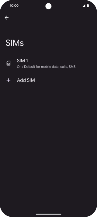 Press the name of the SIM.