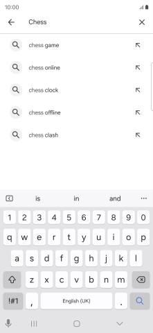 Key in the name or subject of the required app and press the search icon.