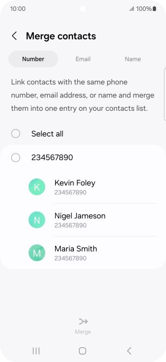 Press the field next to the required number.