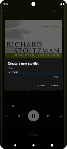 Key in a name for the playlist and press Create.