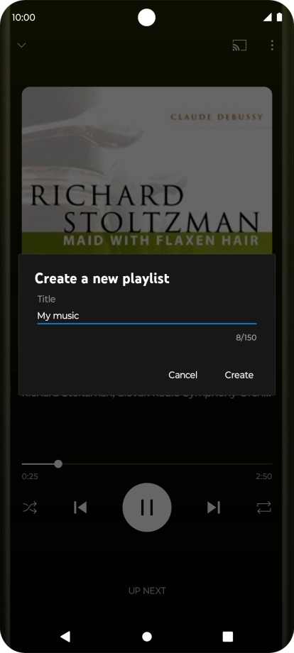 Key in a name for the playlist and press Create.