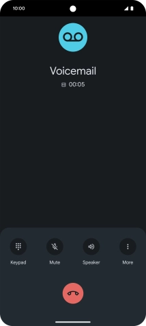 Press the end call icon.