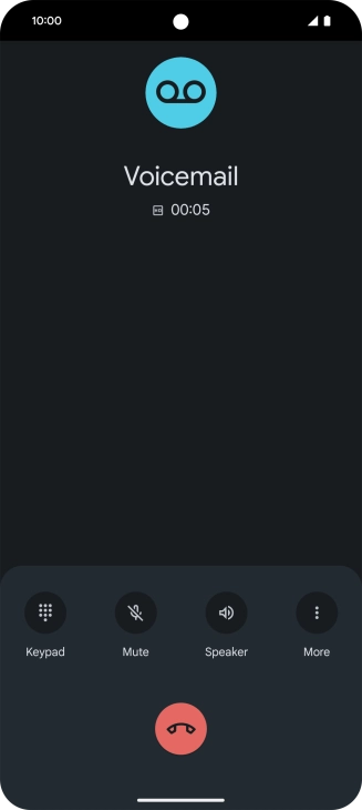 Press the end call icon.