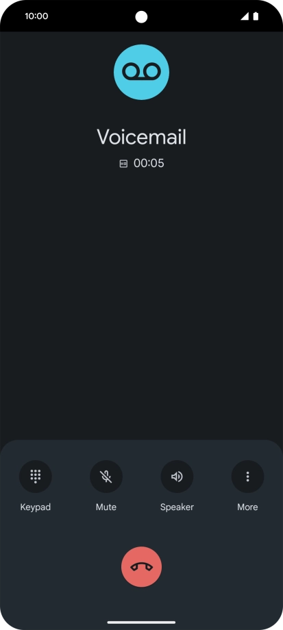 Press the end call icon.