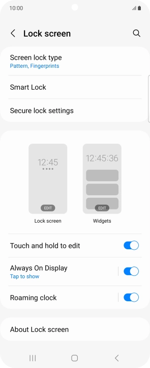 Press Screen lock type and key in the additional phone lock code you created earlier.