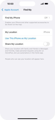 Press Find My iPhone. Press Find My iPhone.