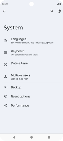 Press Reset options.