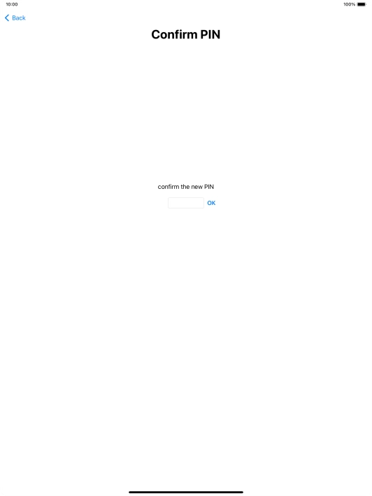 Key in the new PIN again and press OK.