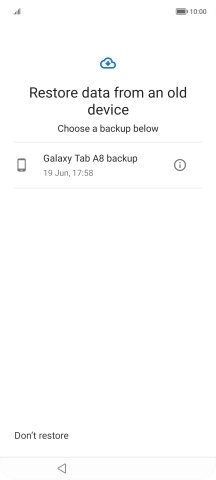 Press the required backup and your phone restores the content of the selected backup. Subsequently, follow the instructions on the screen to set up your phone and prepare it for use.