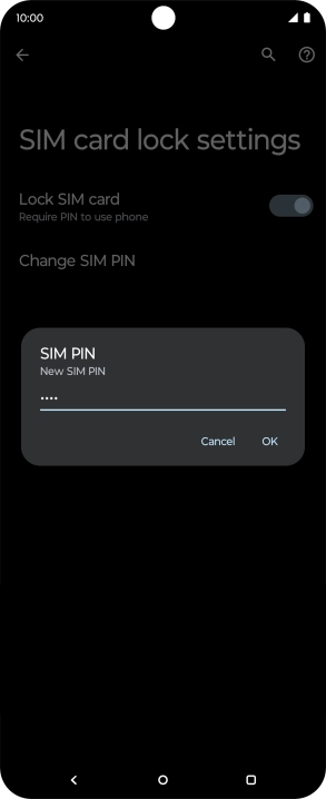 Key in a new four-digit PIN and press OK. Key in a new four-digit PIN and press OK.