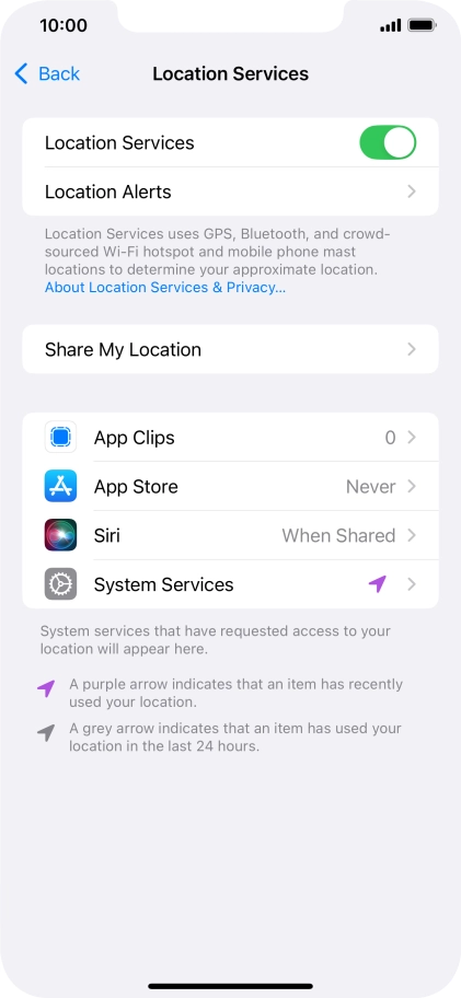 Press the required app.