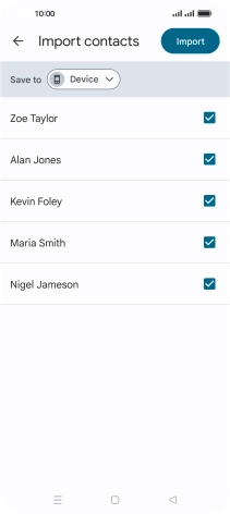Press the fields next to the required contacts to select them.