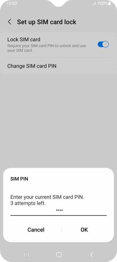 Key in your current PIN and press OK.